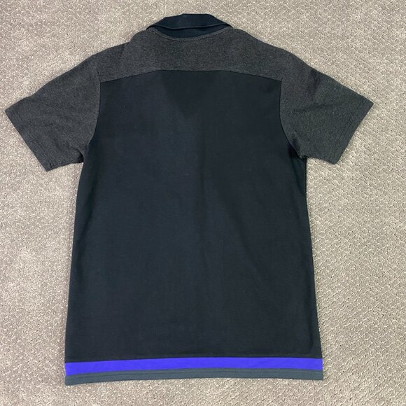 Adidas New Zealand All Blacks Rugby Polo Shirt Men's Medium Black Gray Blue - Picture 10 of 11